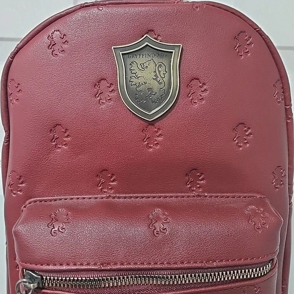 Bioworld x Harry Potter Faux Leather Gryffindor Backpack with Crest Accent